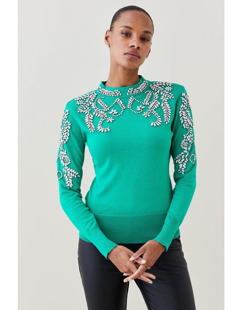 Karen millen sale embellished jumper