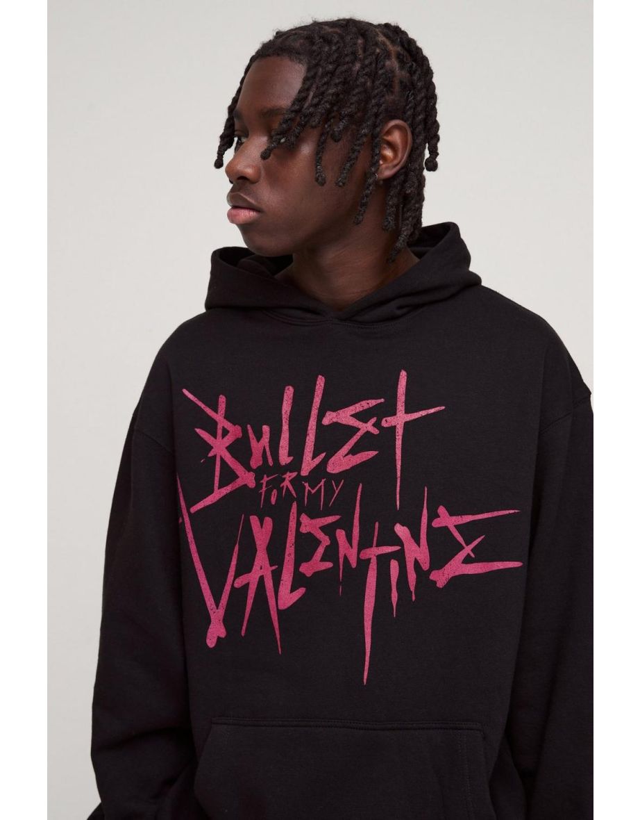 Oversized Bullet for my Valentine License Print Hoodie - black - 2