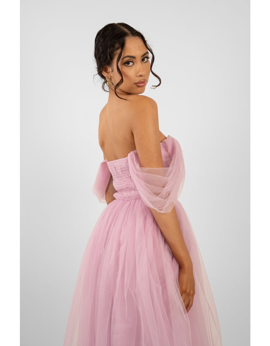 Melbourne Tulle Midaxi Dress in Pink - 5