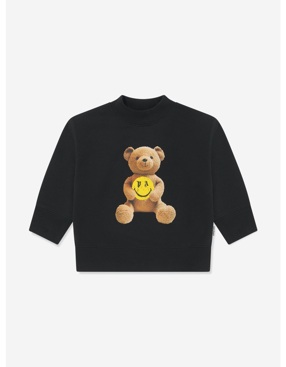 Boys PA Smiley Bear Sweatshirt in Black