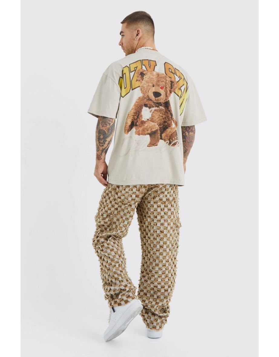 Oversized Heavyweight Extended Neck Bear T-shirt - 2