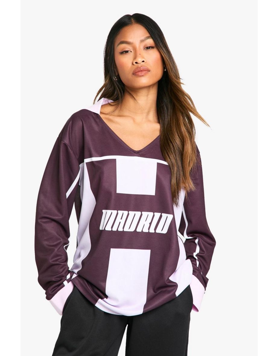 MADRID PRINTED OVERSIZED FOOTBALL Top - grape