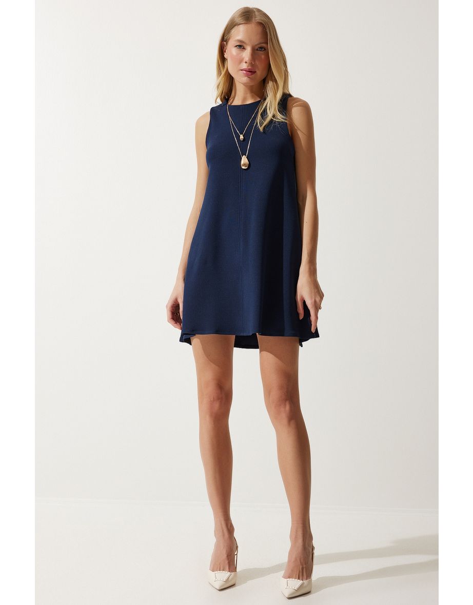 Happiness İStanbul Navy A-Line Mini Shift Dress