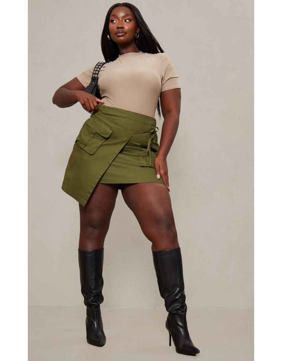 Khaki skirt pockets hotsell