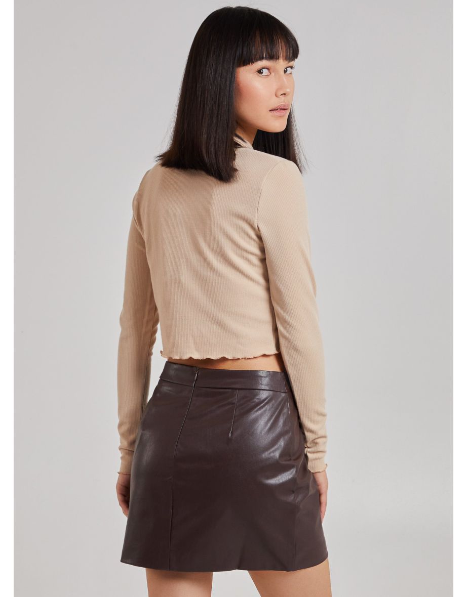 EFFECTIVE - Button Up Ribbed Crop Top - 4