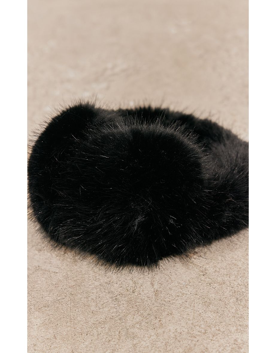 Black Fluffy Ear Muffs - 2