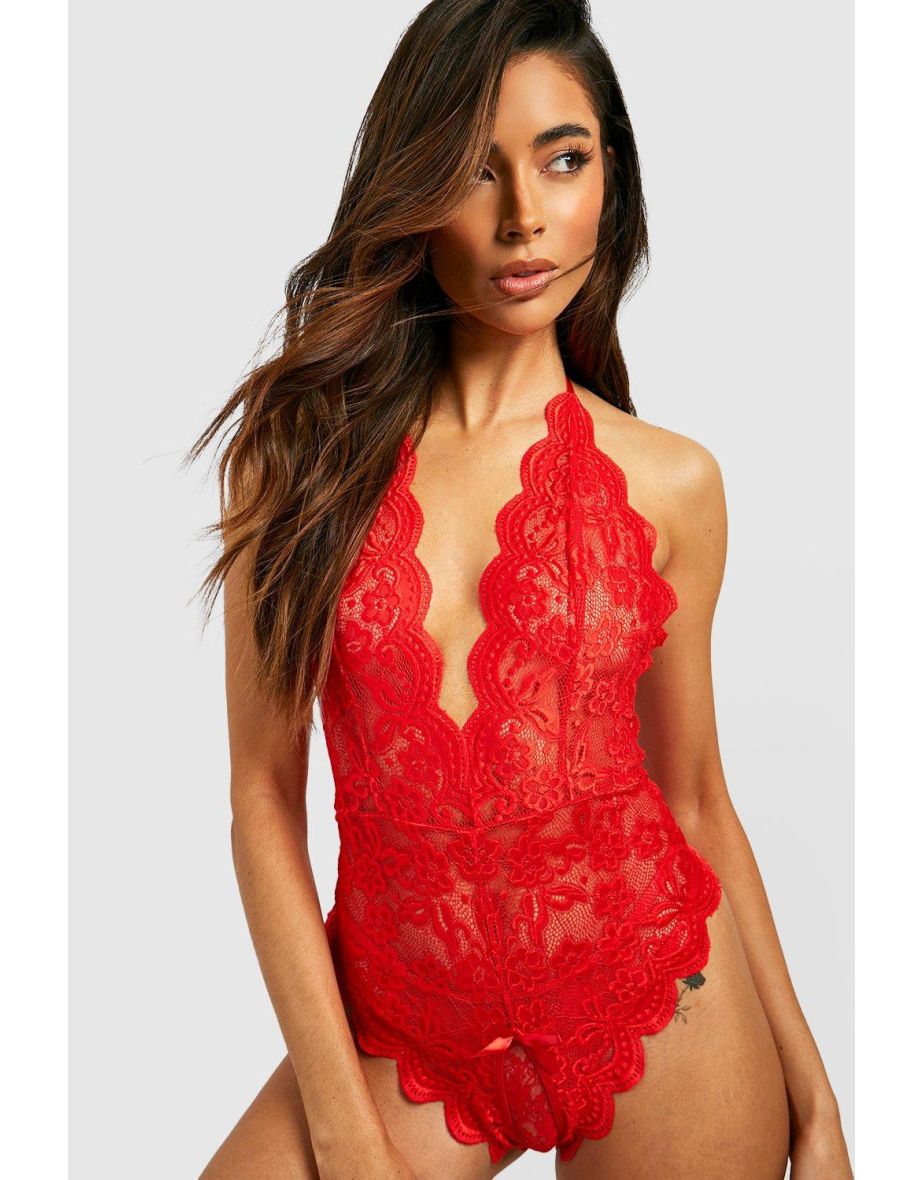 Crotchless Lace Bodysuit