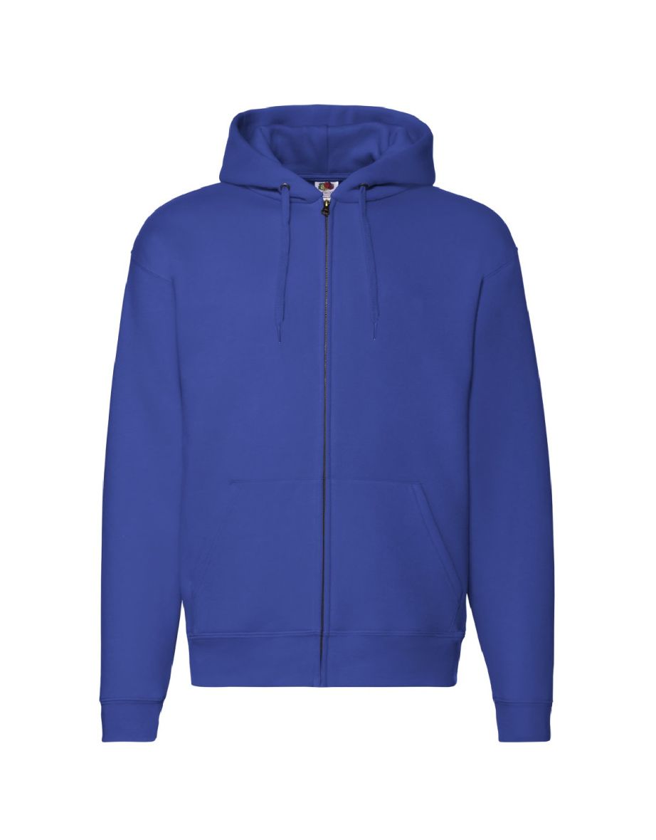 Fruit Of The Loom Mens Zip Through Hooded Sweatshirt / Hoodie - Royal