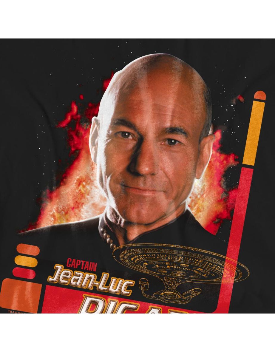 Star Trek Unisex Adult Jean-Luc Picard T-Shirt - Black - 3