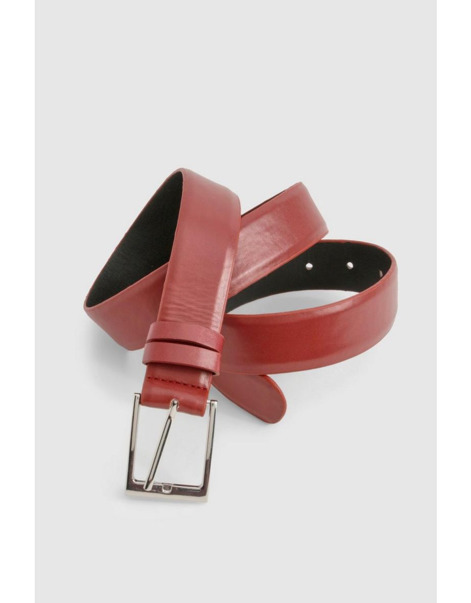 Plus Cherry Red Chunky Buckle Waist Belt - burgundy - 2