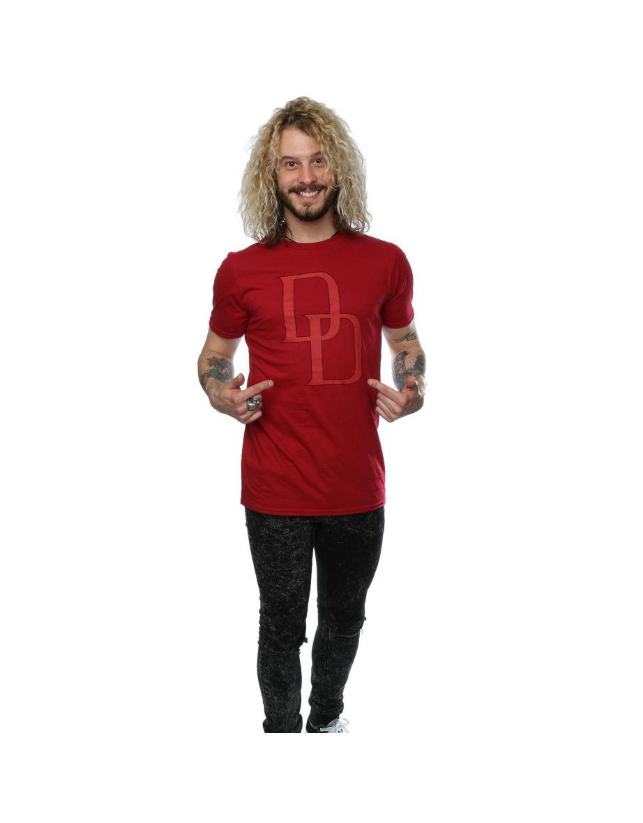 Marvel Mens Daredevil DD Logo T-Shirt - Cardinal - 3