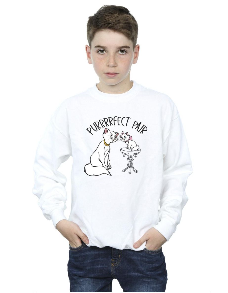 Disney Boys The Aristocats Purrfect Pair Sweatshirt - White