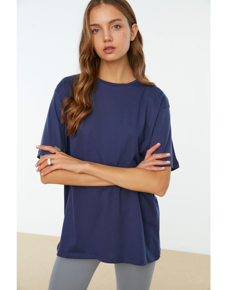 T-Shirt - Navy blue - Boyfriend
