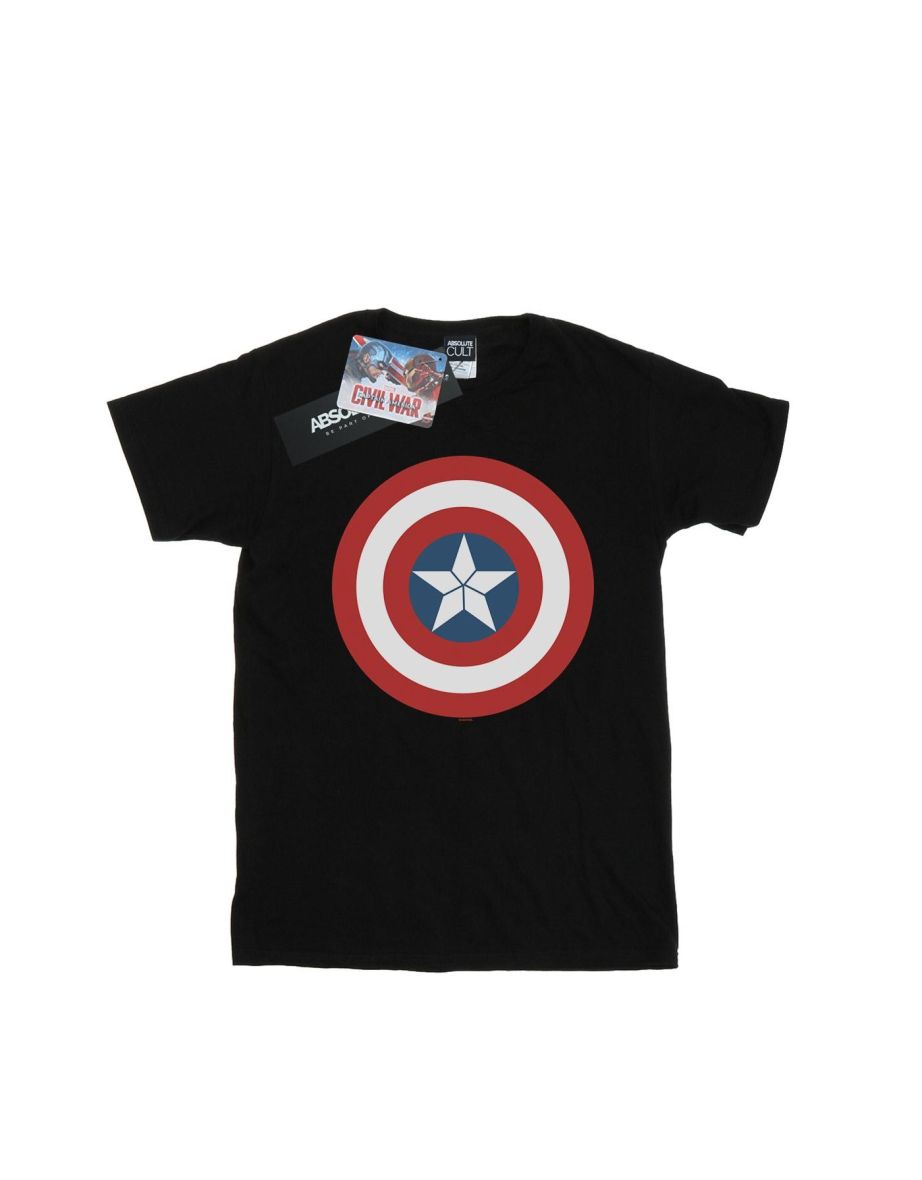 Marvel Boys Captain America Civil War Shield T-Shirt - Black - 1