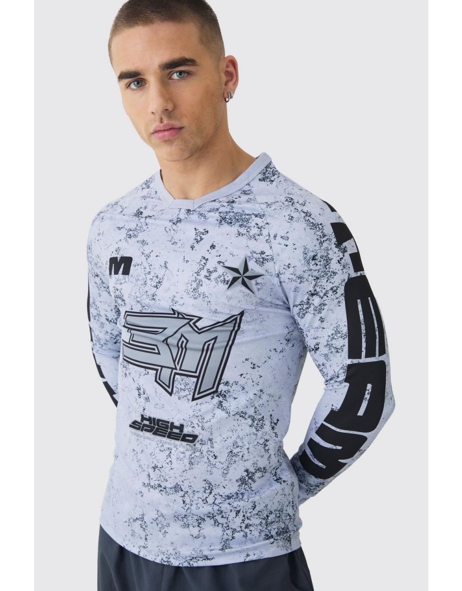 Muscle Motorsport BHM Printed Long Sleeve Top - grey - 2