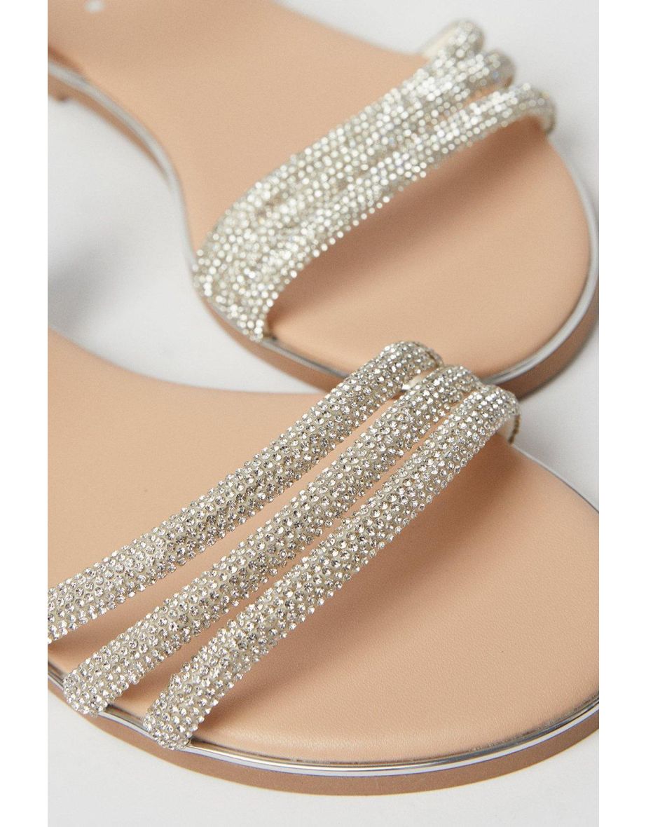 Wide Fit Fern Embellished Flat Sandals - 3