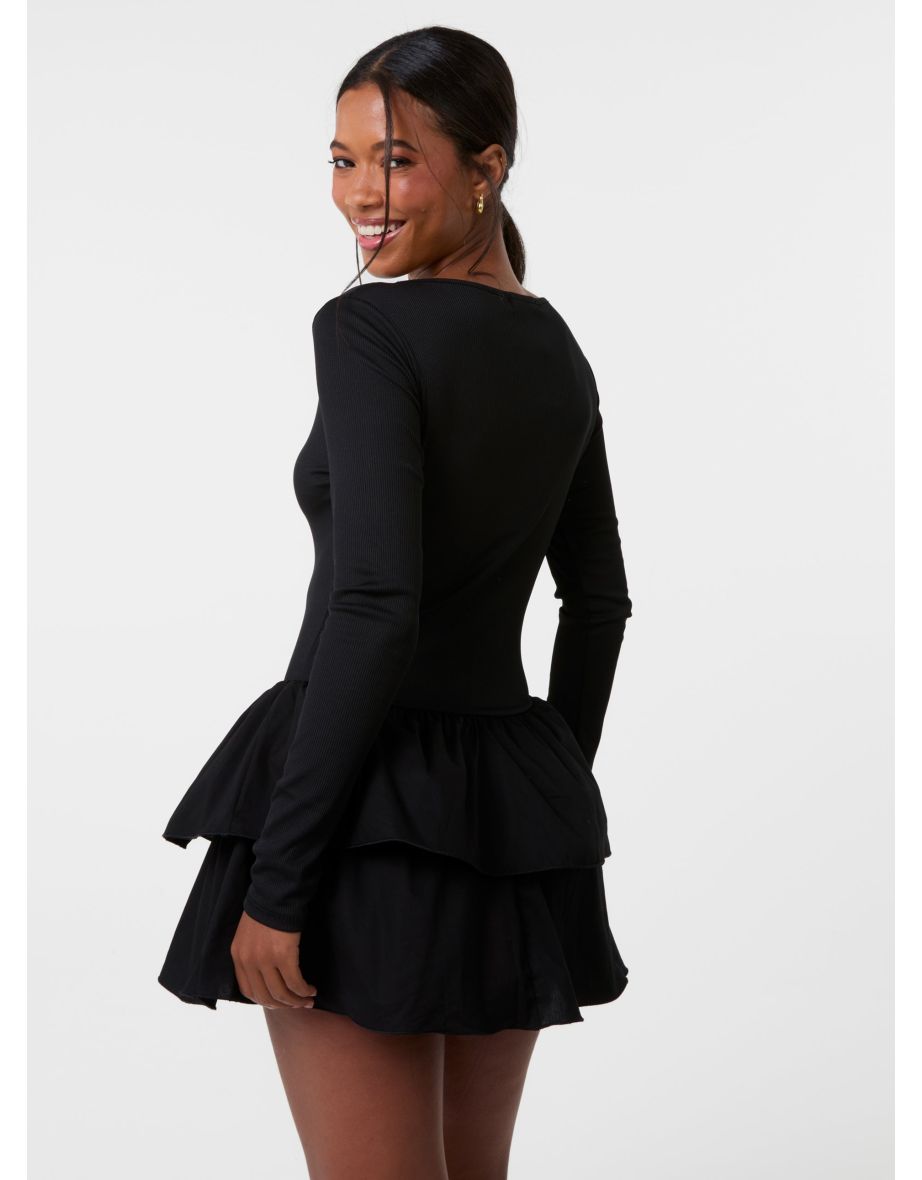 Rib Dress With RaRa Skirt - 4