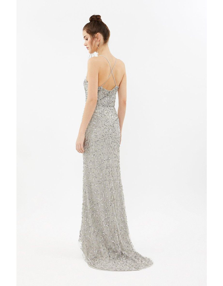 All Over Sequin Cross Over Back Maxi Dress - 2