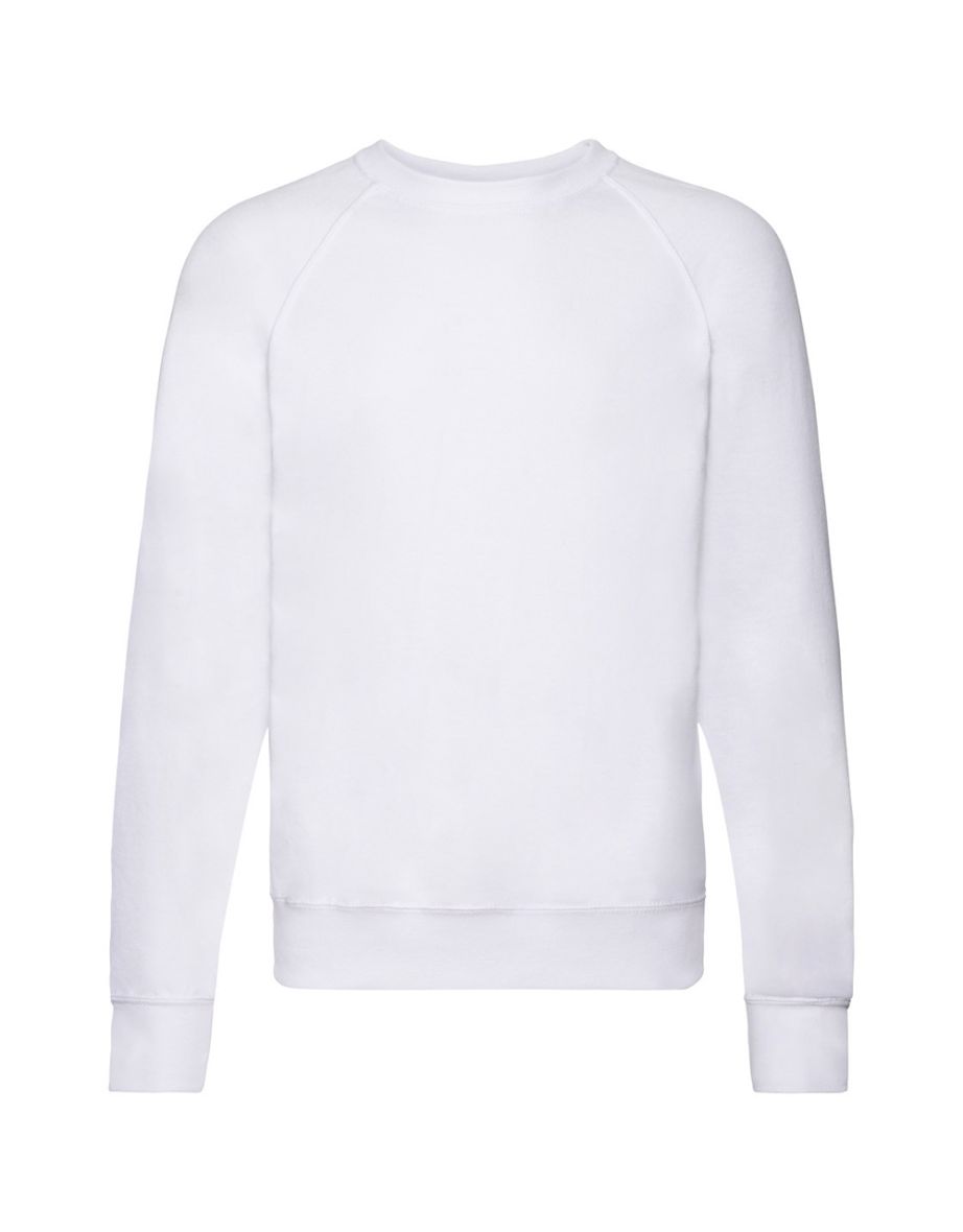 Fruit Of The Loom Mens Lightweight Raglan Sweatshirt (240 GSM) - White - 1