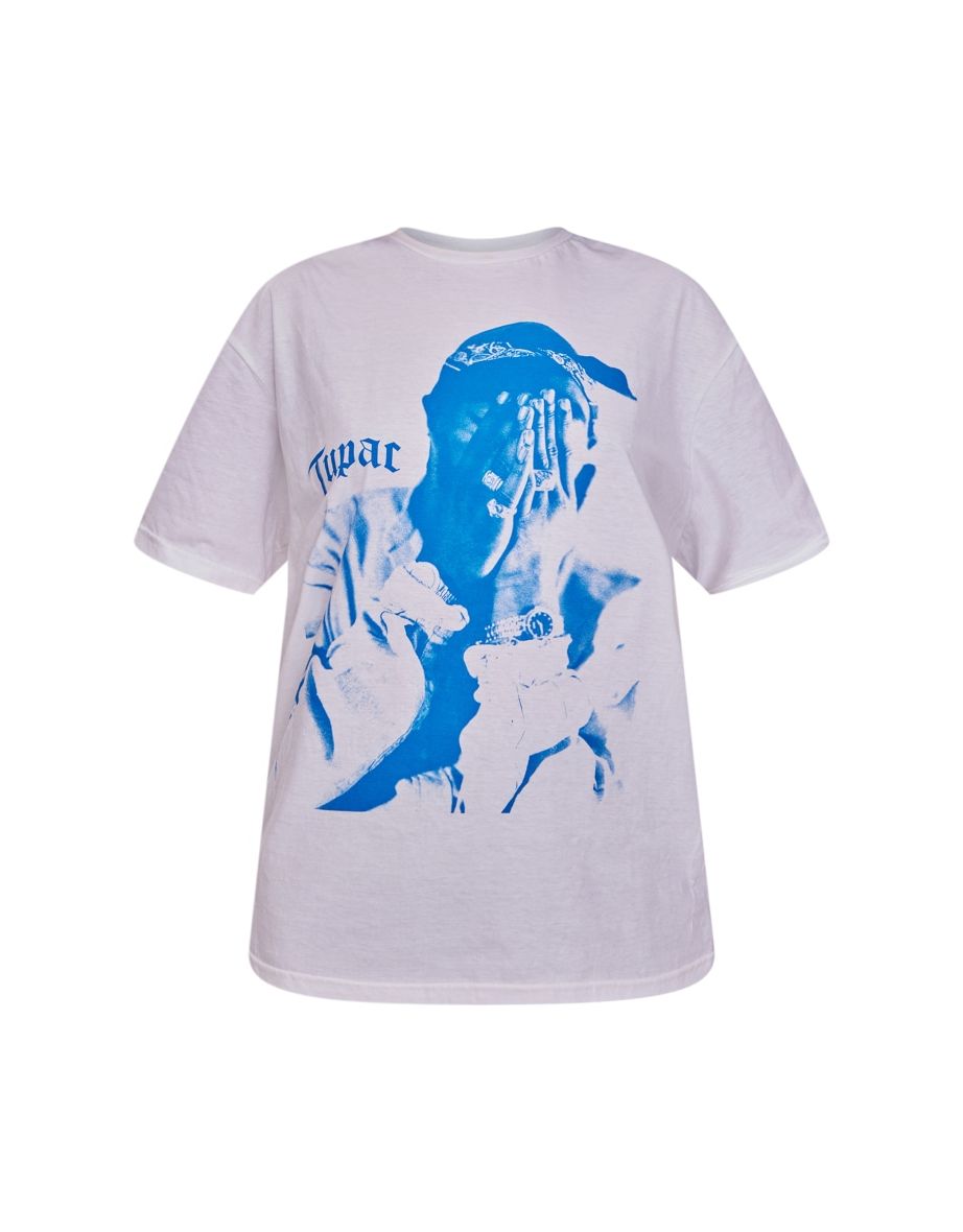 White Tupac Photographic T Shirt - 4