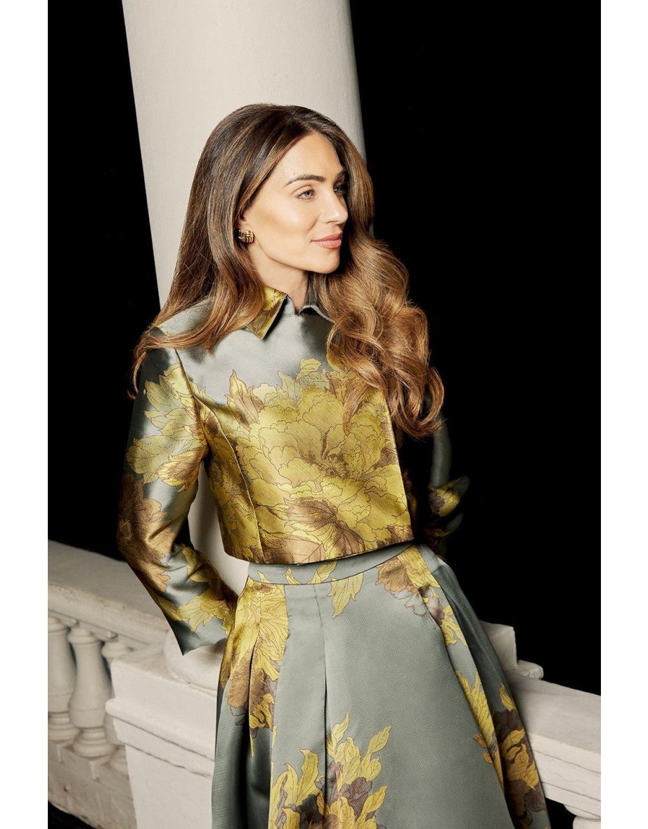 Lydia Millen Floral Jacquard Woven Cropped Jacket