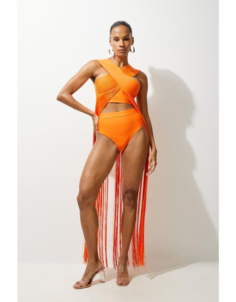 High Waisted Bandage Bikini Bottoms