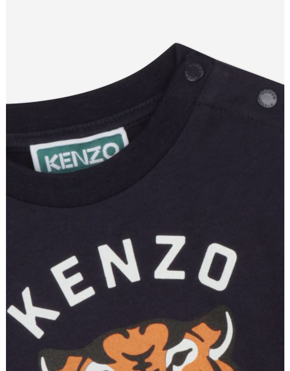 Baby Boys Tiger T-Shirt in Navy - 3