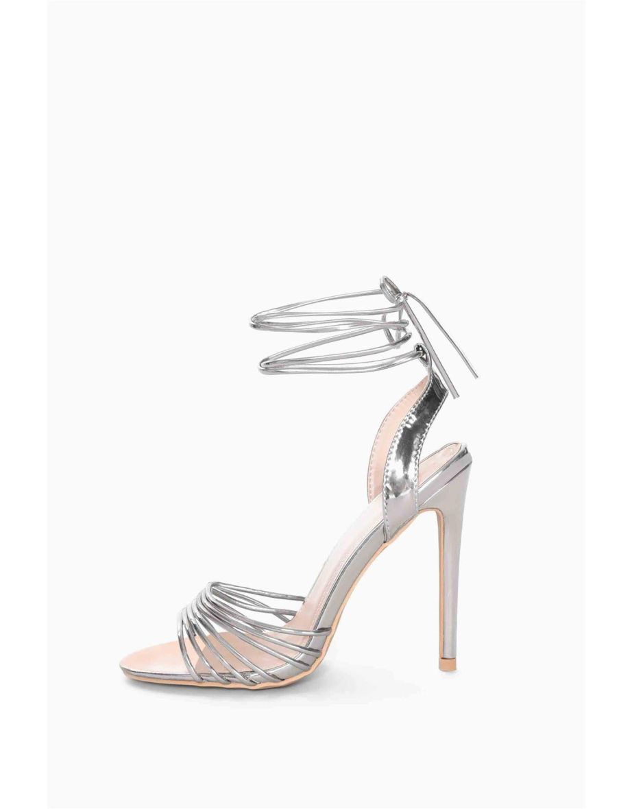 Silver Strappy High-Heels
