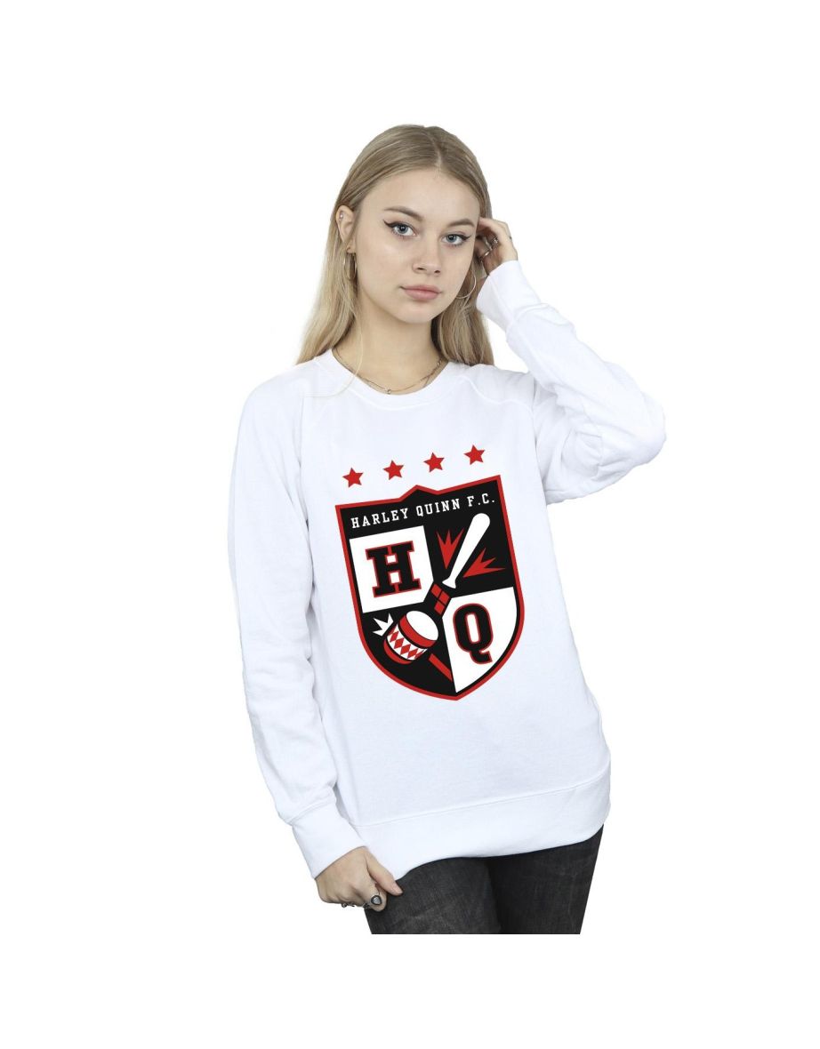 Justice League Womens/Ladies Harley Quinn FC Pocket Sweatshirt - White