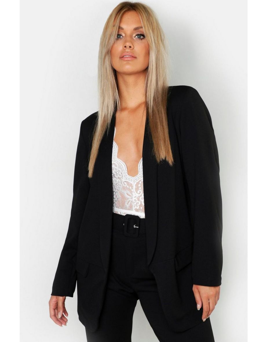 Plus Tailored Blazer - black