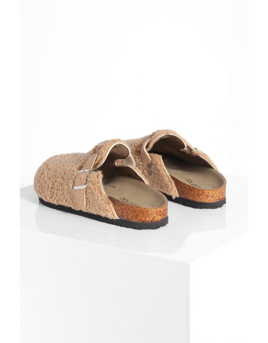 Borg Closed Toe Clog - mocha - 3
