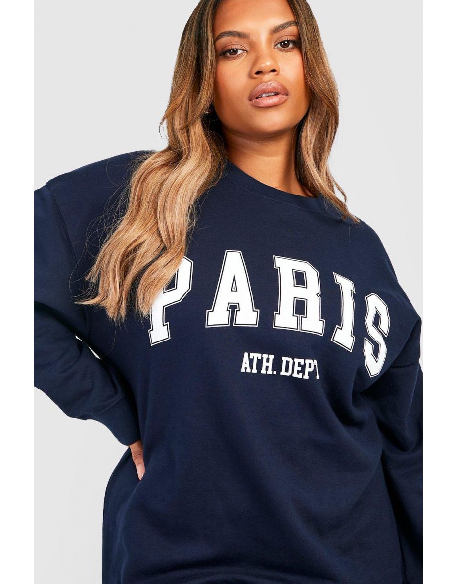 Plus Paris Ath Dept Printed Sweat - navy - 3