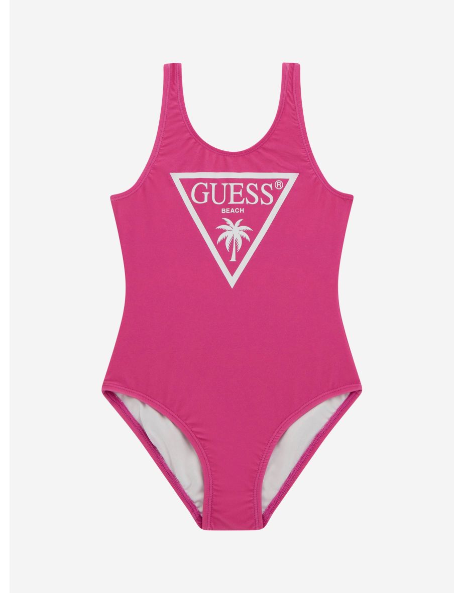 Girls Logo Swimsuit in Pink