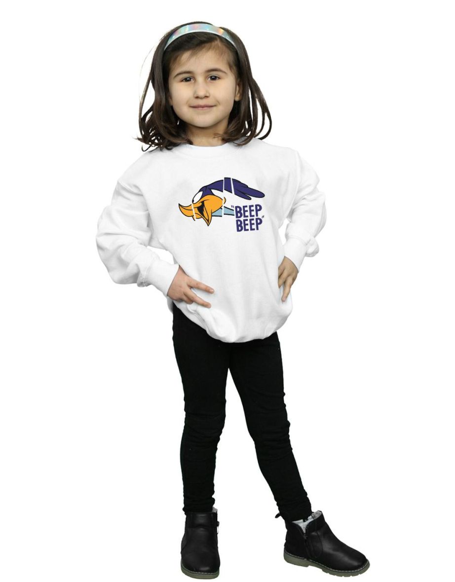 Looney Tunes Girls Road Runner Beep Beep Sweatshirt - White - 3