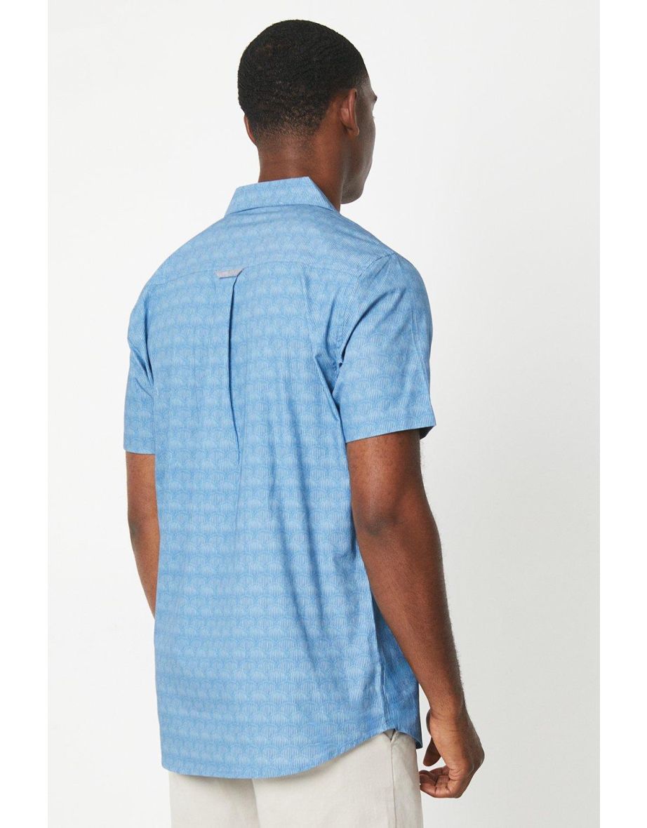 Flow Print Revere Collar Shirt - 3