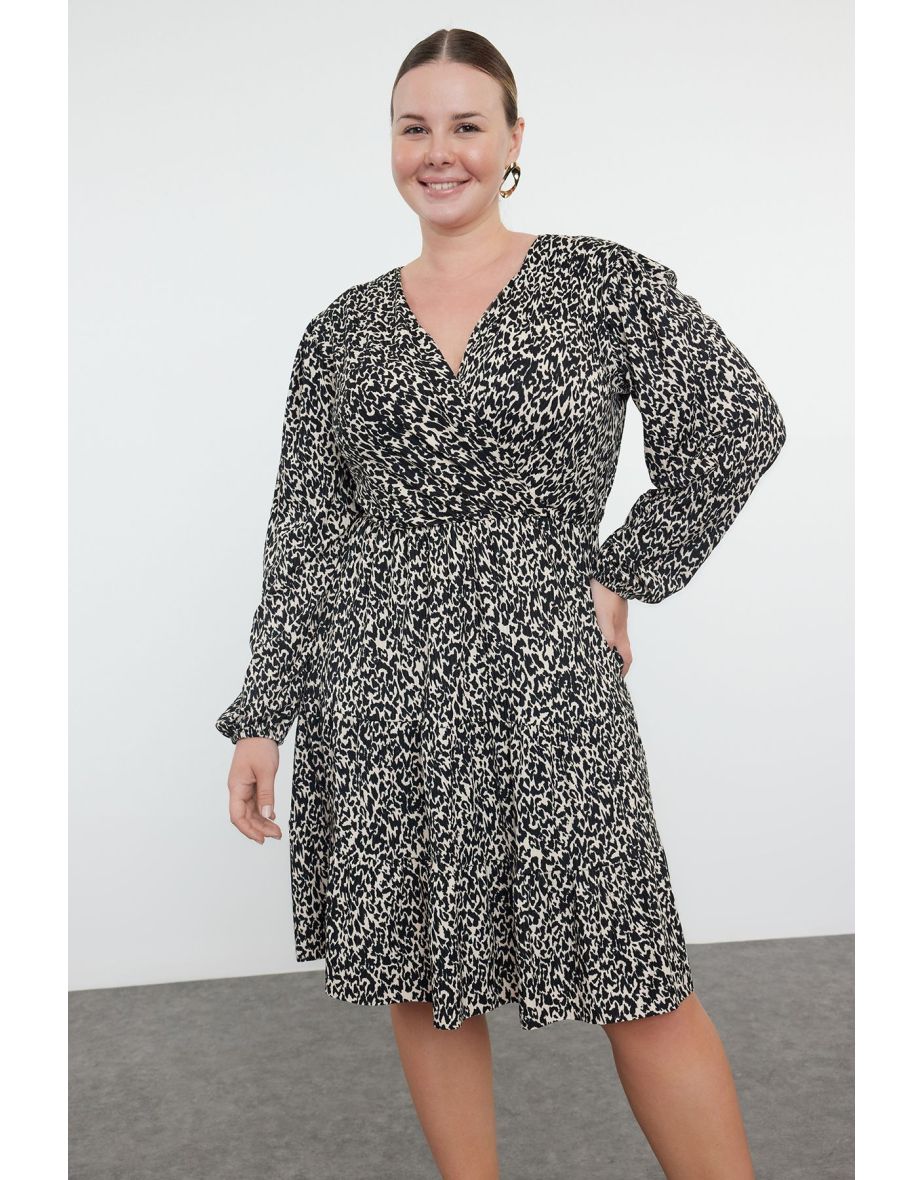 Multicolored Patterned A-line Mini Knitted Dress TBBAW23AH00003 - 6