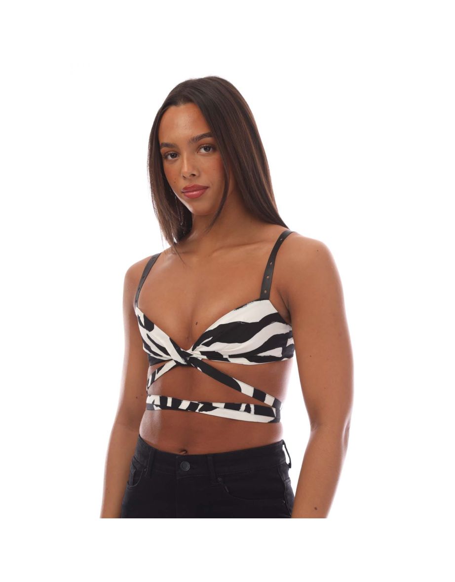 Women's Off White Zebra VI Twisted Lace Up Top in White - 2