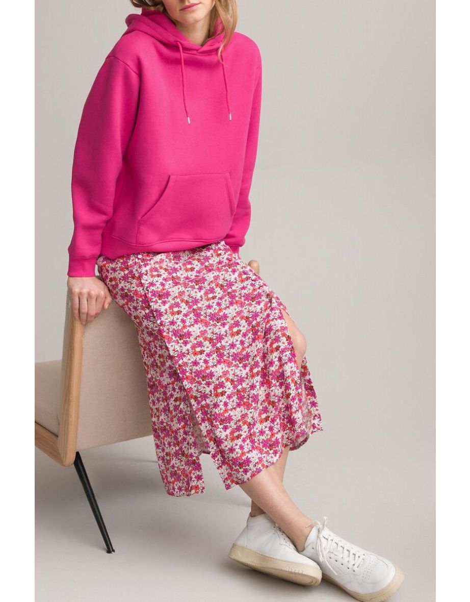 Floral Buttoned Midi Skirt