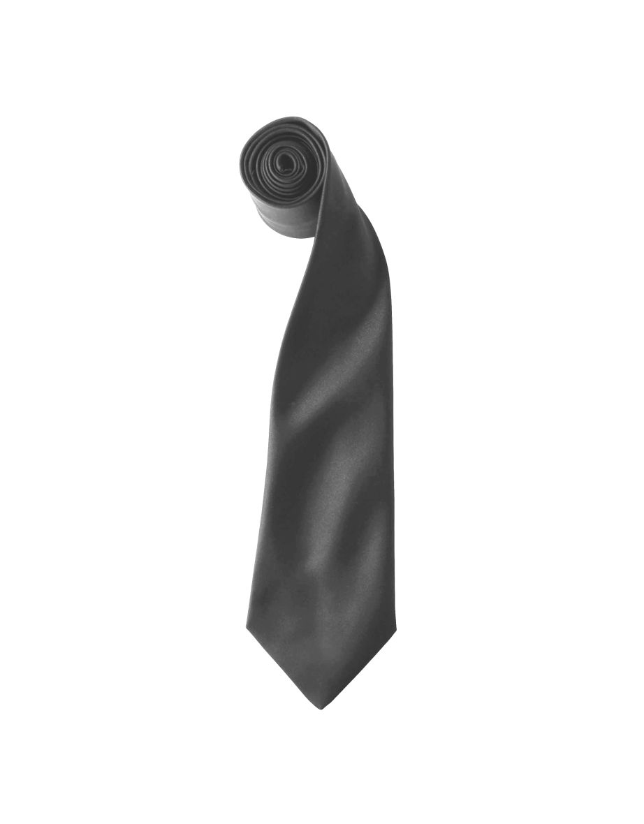 Premier Colours Mens Satin Clip Tie (Pack of 2) - Dark Grey