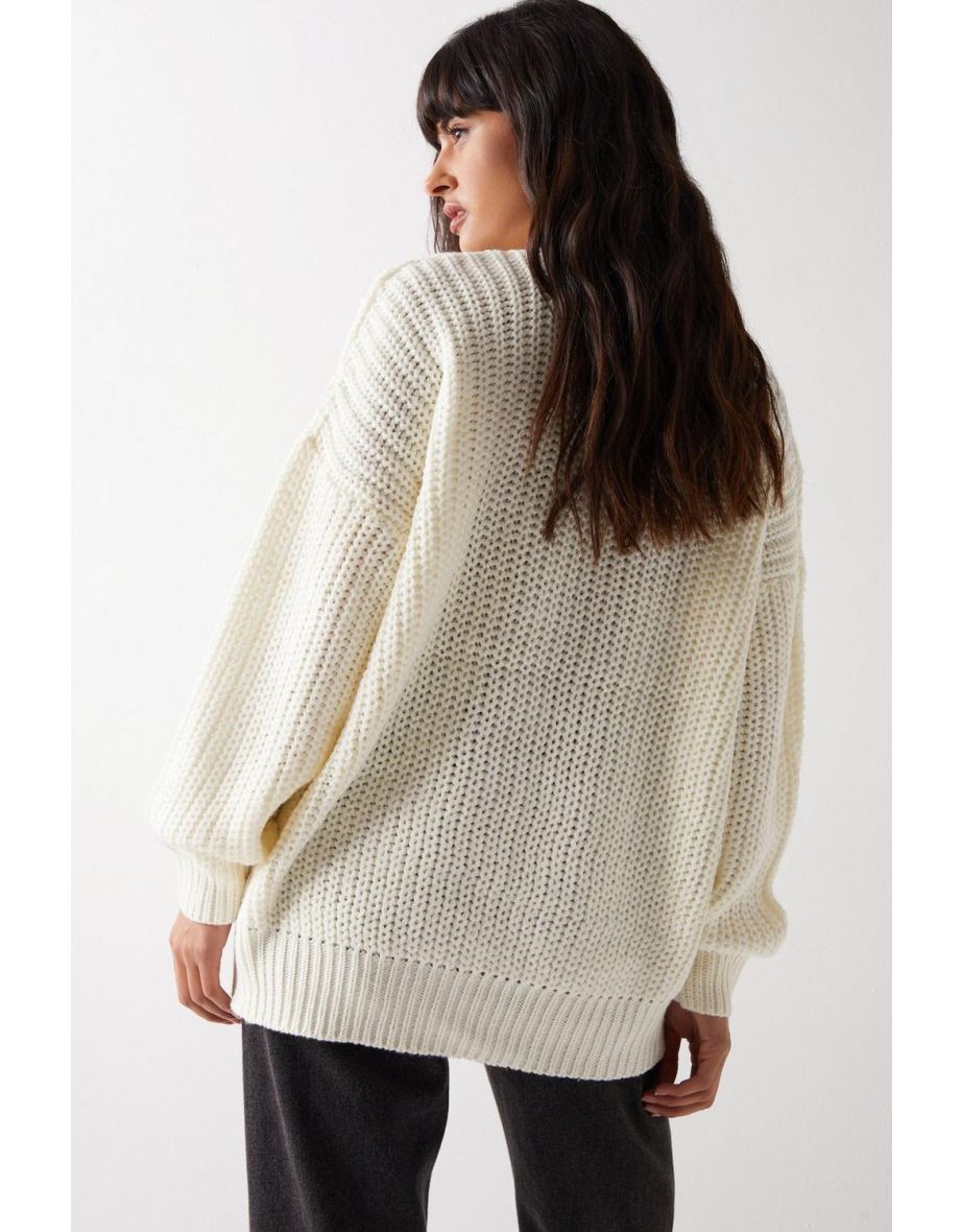 Chunky Button Through Cardigan - 3