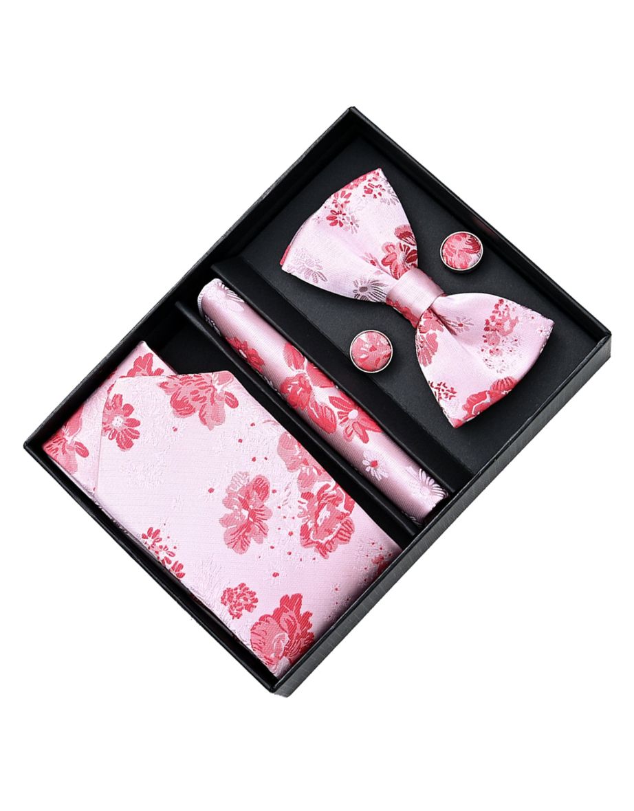 Pink Floral Tie Set