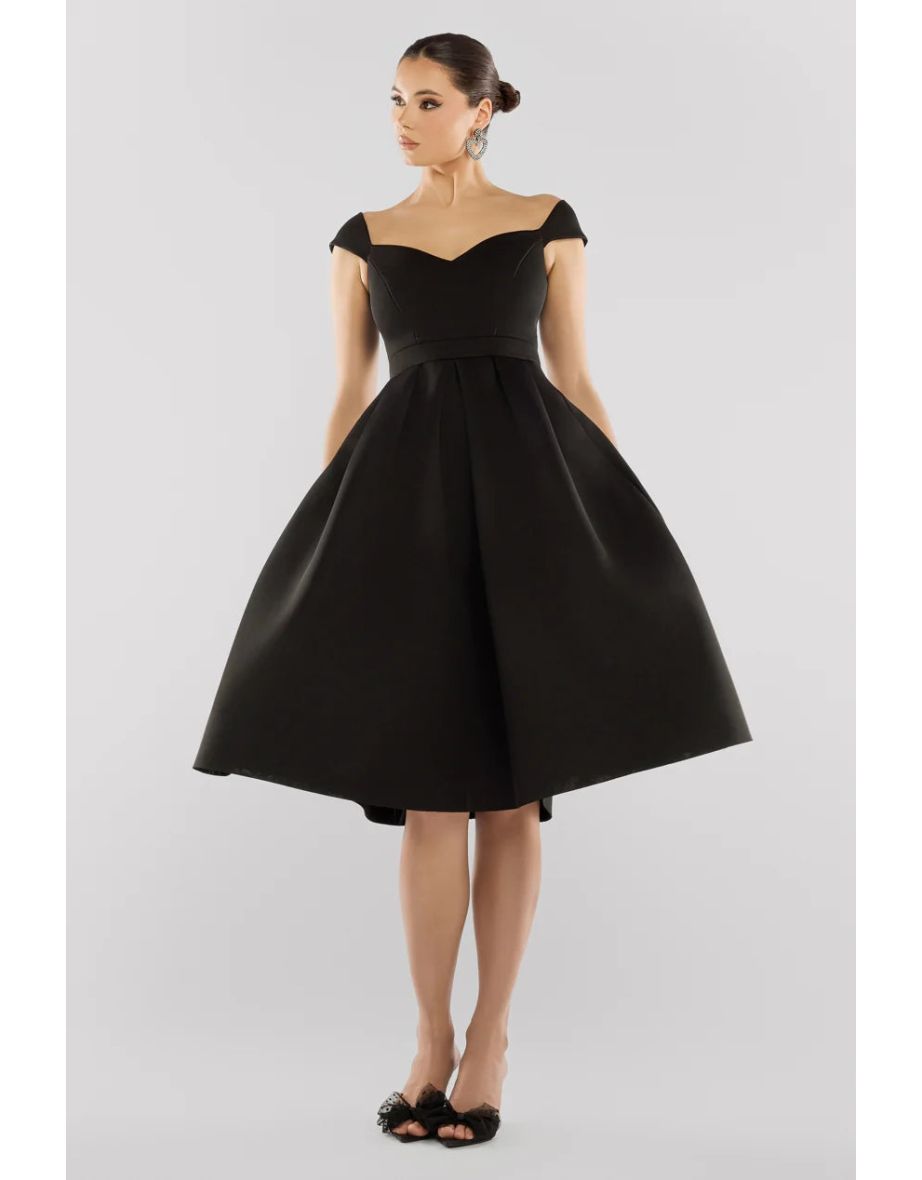 Goddiva Scuba Foam Skater Midi Dress