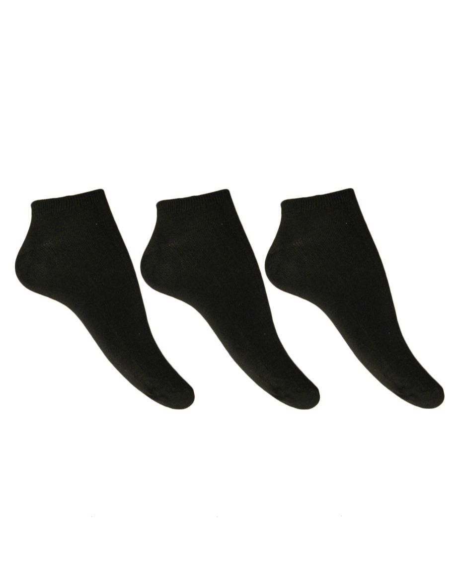 Simply Essentials Womens/Ladies Bamboo Trainer Socks (Pack Of 3) - Black