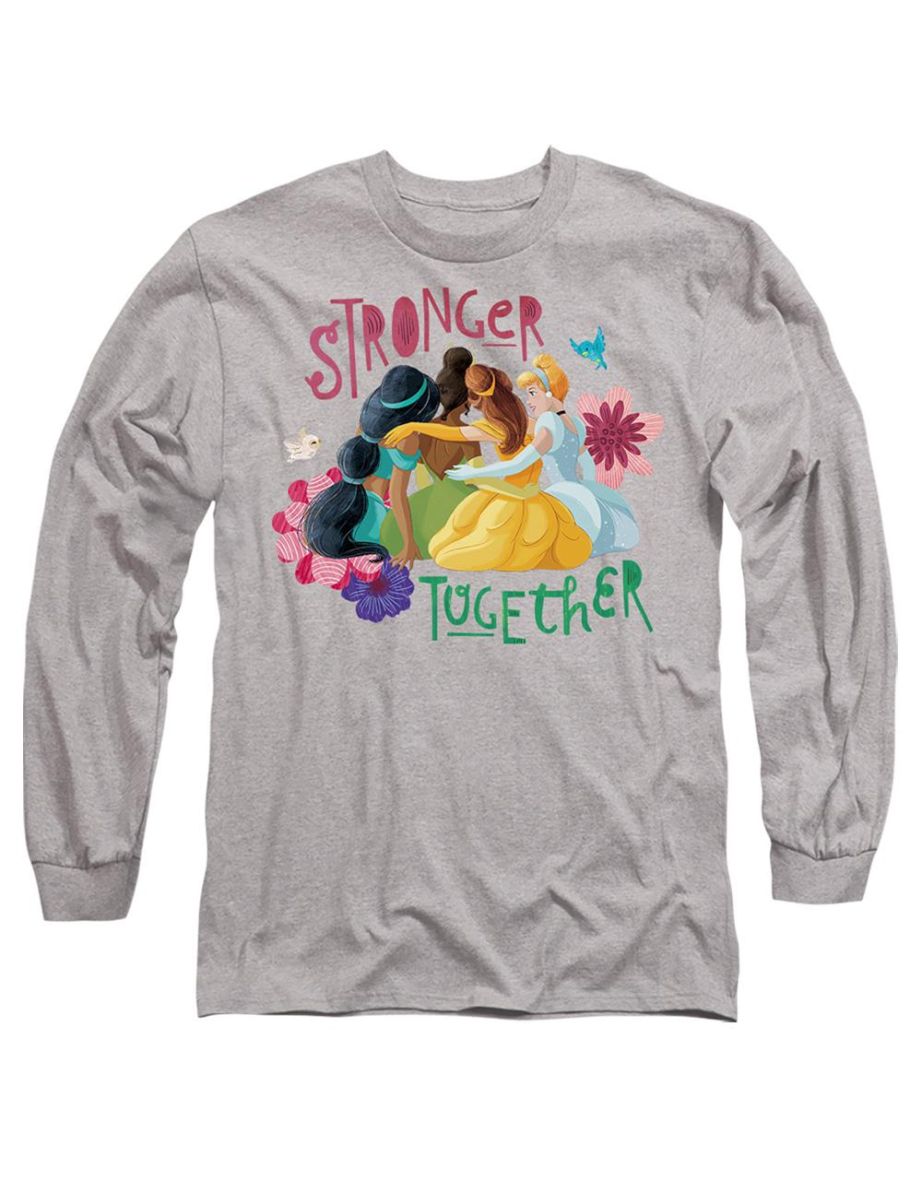 Disney Princess  Adult Stronger Together Jasmine, Tiana And Belle T-Shirt - Sport Heather