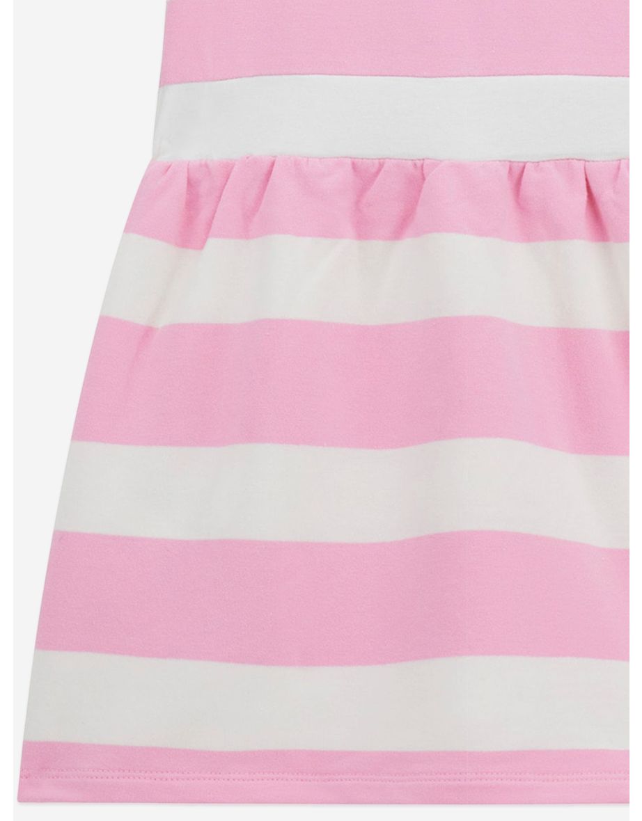 Girls Striped Terry Dress in Pink - 3