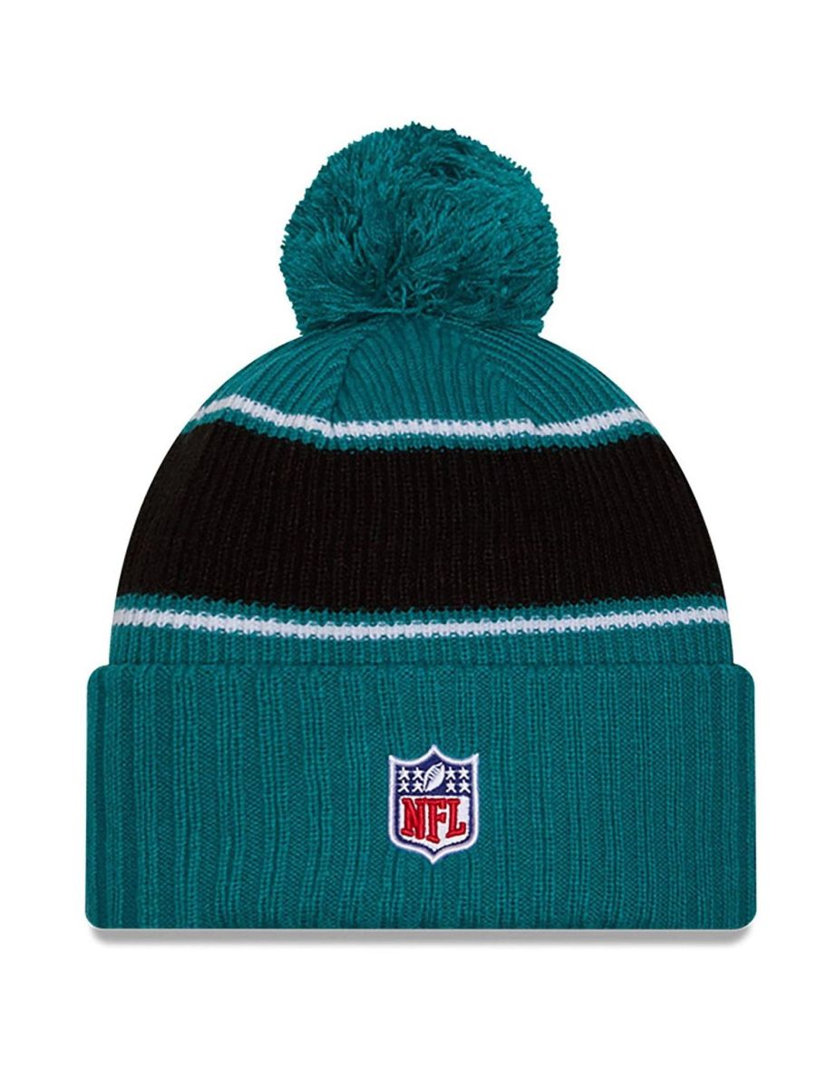 New Era Mens Knits Jacksonville Jaguars NFL Bobble Hat Beanie Warm - Turquoise - 1