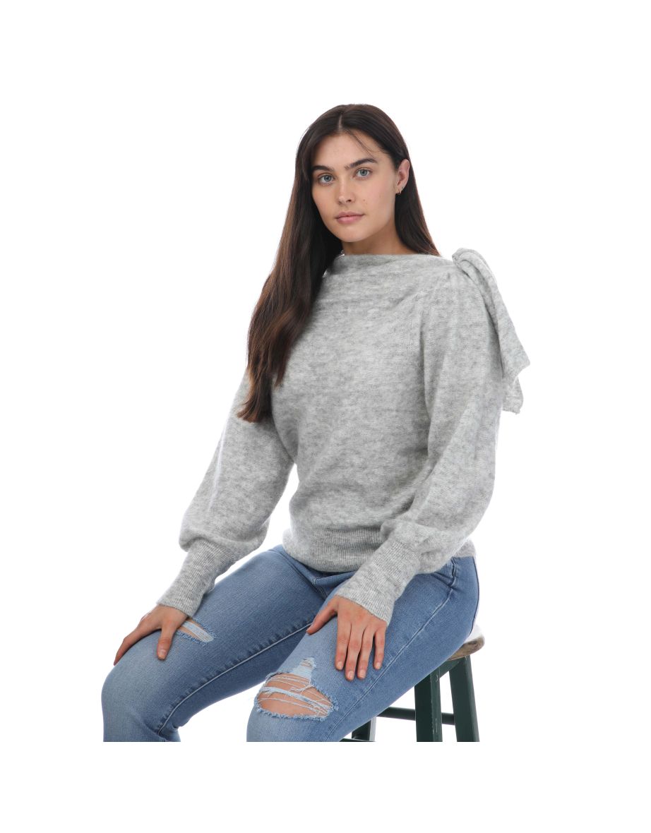 Women's Ted Baker Larbow Bow Embellished Jumper in Grey - 3