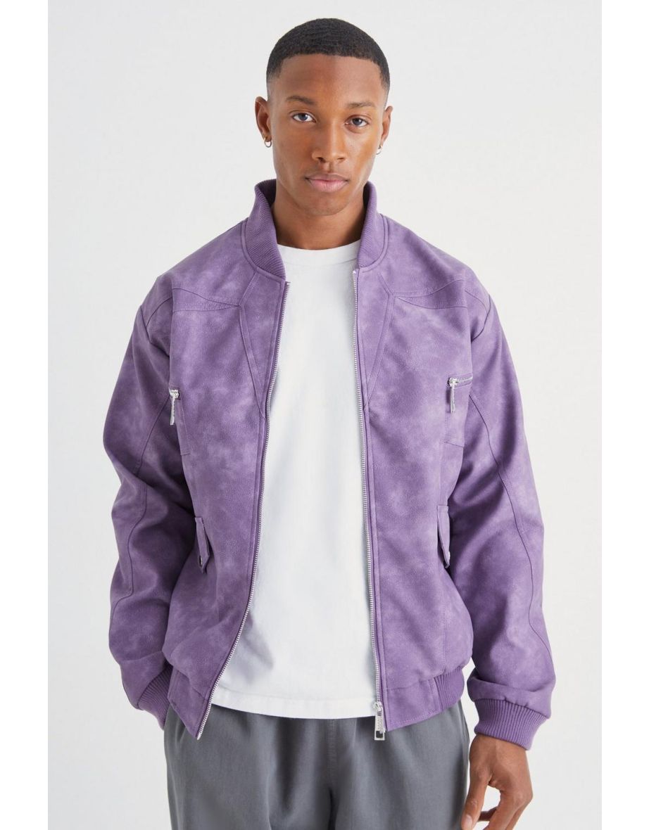 Washed Pu Panel Detail Bomber
