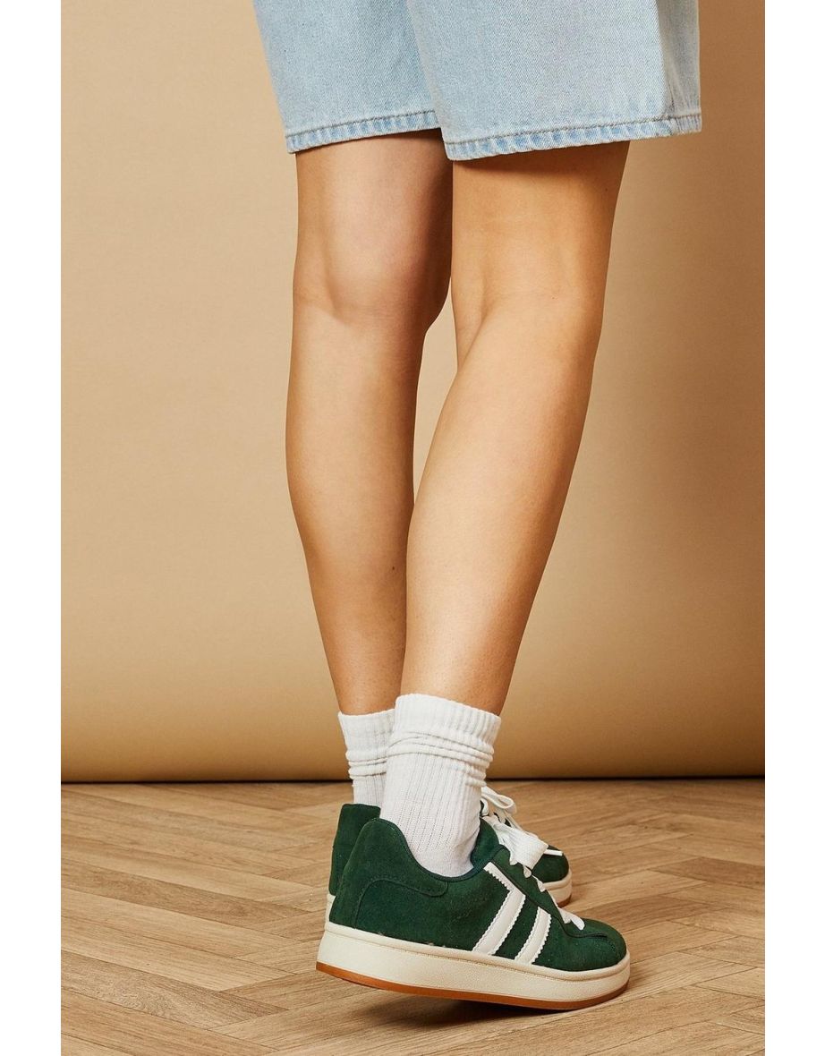 Leocadia Faux Suede Lace Up Trainers - 3