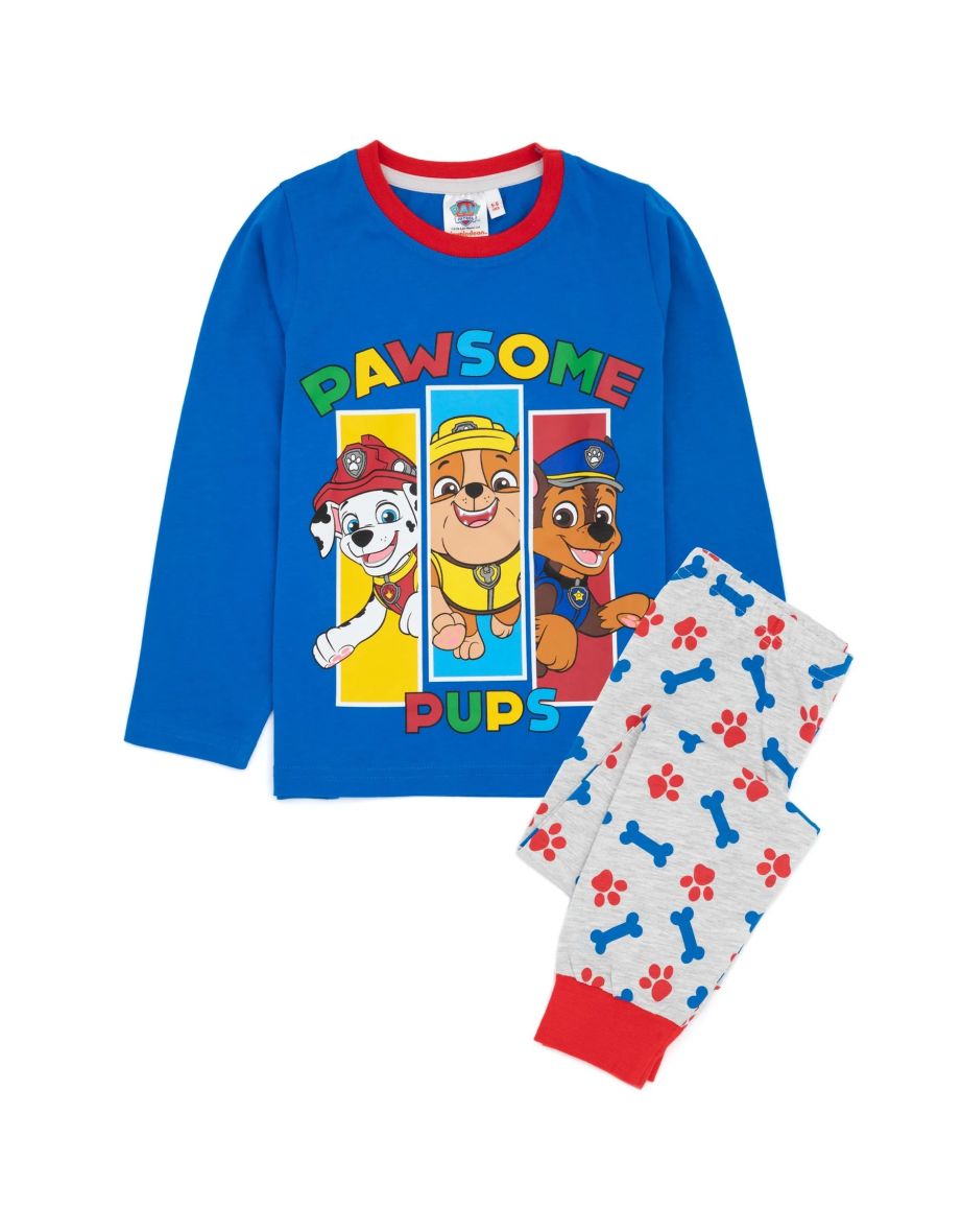 Paw Patrol Childrens/Kids Long-Sleeved Pyjama Set - Blue/Grey